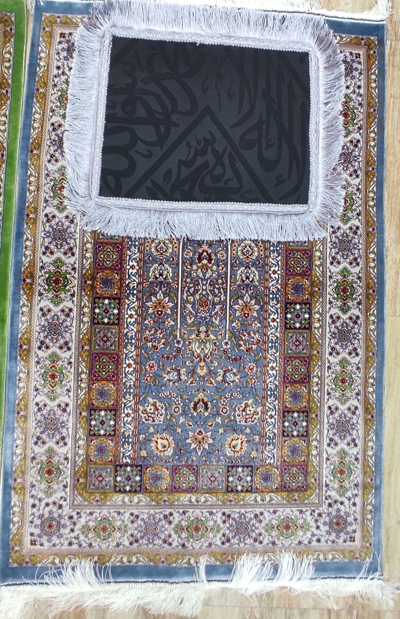 Prayer mats with black Kabah Kiswah