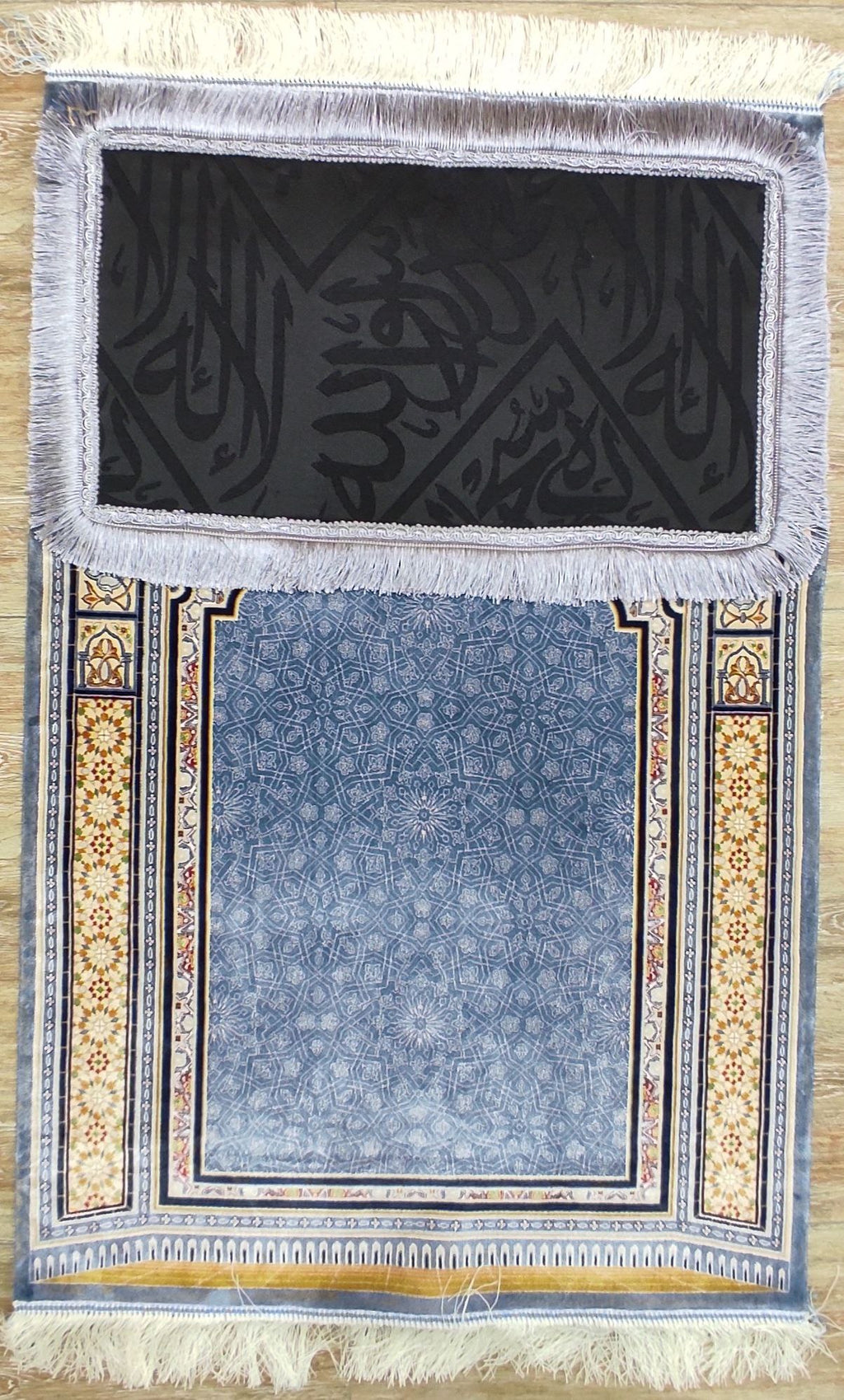 Prayer mats with black Kabah Kiswah